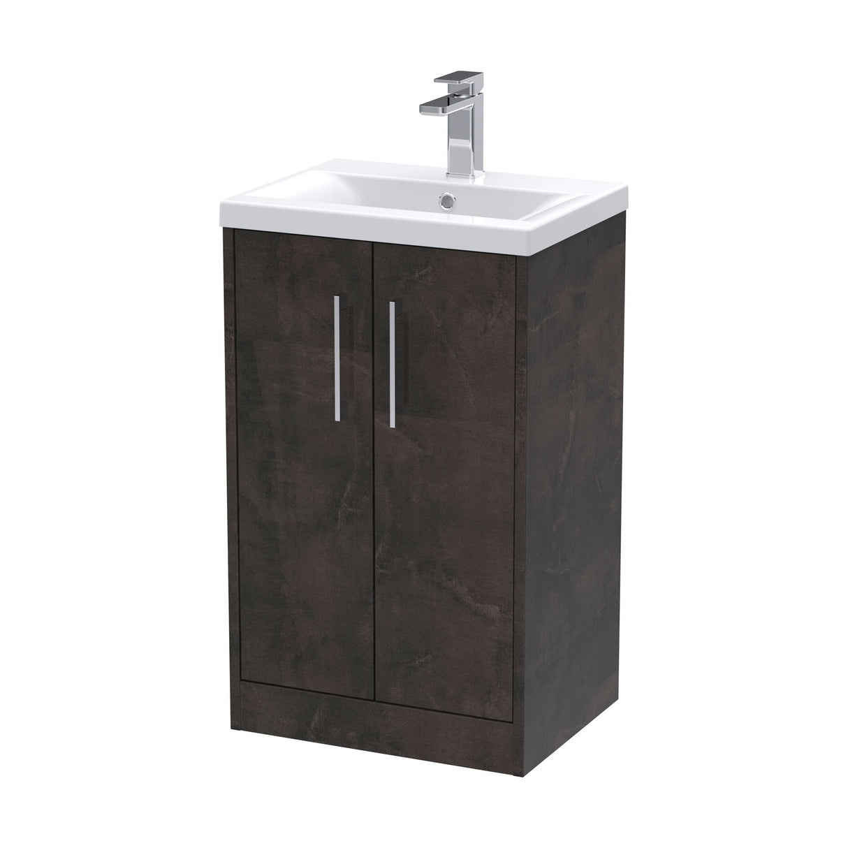 [BFPF2601A] Winshill Contemporary 2 Door Floor Standing Vanity Basin Unit with Mid-Edge Basin, Choice of Size and Colour - Cutout