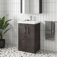 [BFPF2601A] Winshill Contemporary 2 Door Floor Standing Vanity Basin Unit with Mid-Edge Basin, Choice of Size and Colour