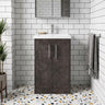 [BFPF2601A] Winshill Contemporary 2 Door Floor Standing Vanity Basin Unit with Mid-Edge Basin, Choice of Size and Colour - Silo
