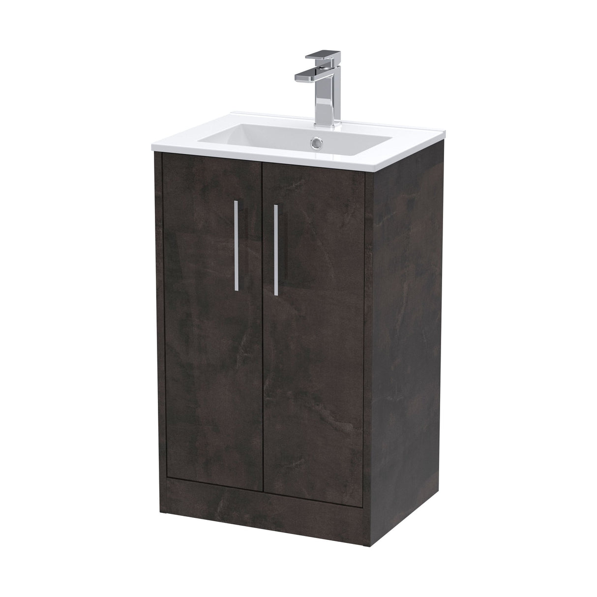 [BFPF2601B] Winshill Contemporary 2 Door Floor Standing Vanity Unit with Minimalist Basin - Choice of Size and Colour - Cutout