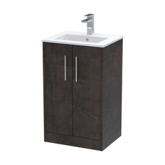 [BFPF2601B] Winshill Contemporary 2 Door Floor Standing Vanity Unit with Minimalist Basin - Choice of Size and Colour - Cutout