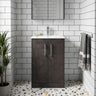 [BFPF2601B] Winshill Contemporary 2 Door Floor Standing Vanity Unit with Minimalist Basin - Choice of Size and Colour - Silo