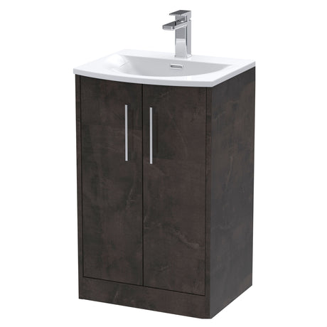 [BFPF2601G] Winshill Contemporary 2 Door Floor Standing Vanity Unit with Curved Basin - Choice of Size and Colour - Cutout
