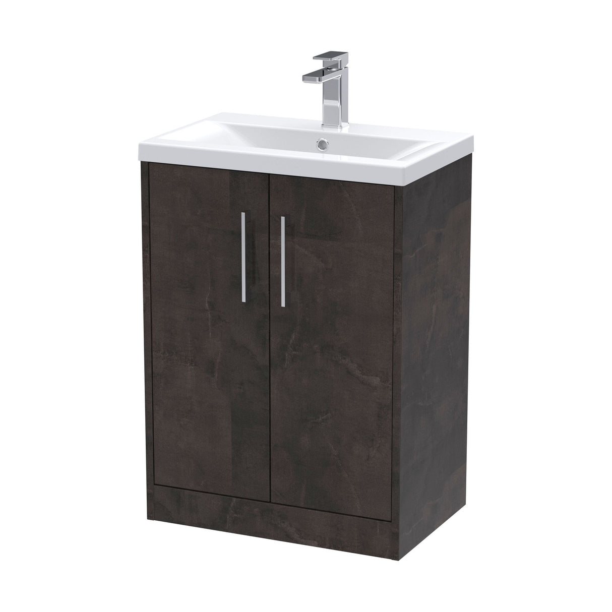 [BFPF2603A] Winshill Contemporary 2 Door Floor Standing Vanity Basin Unit with Mid-Edge Basin, Choice of Size and Colour - Cutout