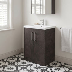 [BFPF2603A] Winshill Contemporary 2 Door Floor Standing Vanity Basin Unit with Mid-Edge Basin, Choice of Size and Colour