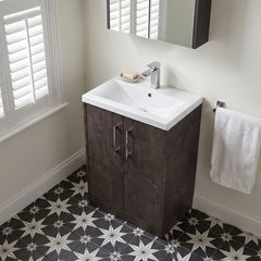 [BFPF2603A] Winshill Contemporary 2 Door Floor Standing Vanity Basin Unit with Mid-Edge Basin, Choice of Size and Colour