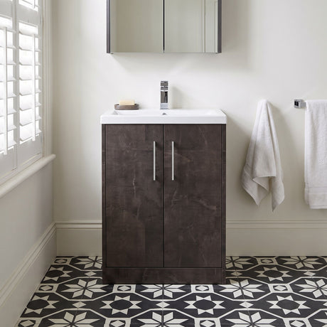 [BFPF2603A] Winshill Contemporary 2 Door Floor Standing Vanity Basin Unit with Mid-Edge Basin, Choice of Size and Colour - Silo
