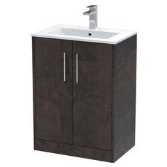 [BFPF2603B] Winshill Contemporary 2 Door Floor Standing Vanity Unit with Minimalist Basin - Choice of Size and Colour - Cutout