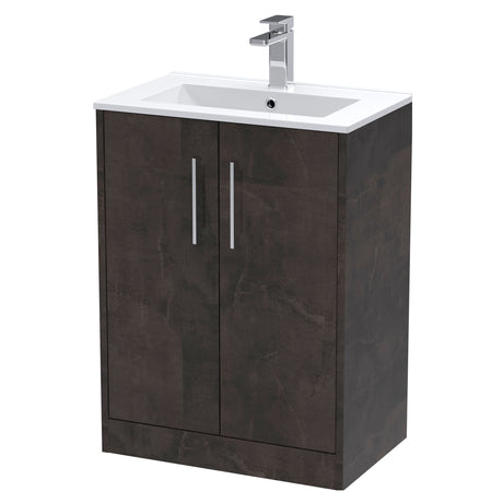 [BFPF2603B] Winshill Contemporary 2 Door Floor Standing Vanity Unit with Minimalist Basin - Choice of Size and Colour - Cutout
