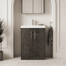 [BFPF2603D] Winshill Contemporary 2 Door Floor Standing Vanity Unit with Thin Edge Basin - Choice of Size and Colour - Silo