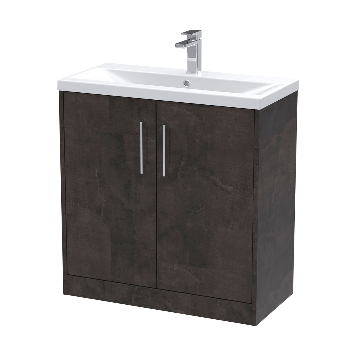 [BFPF2605A] Winshill Contemporary 2 Door Floor Standing Vanity Basin Unit with Mid-Edge Basin, Choice of Size and Colour - Cutout
