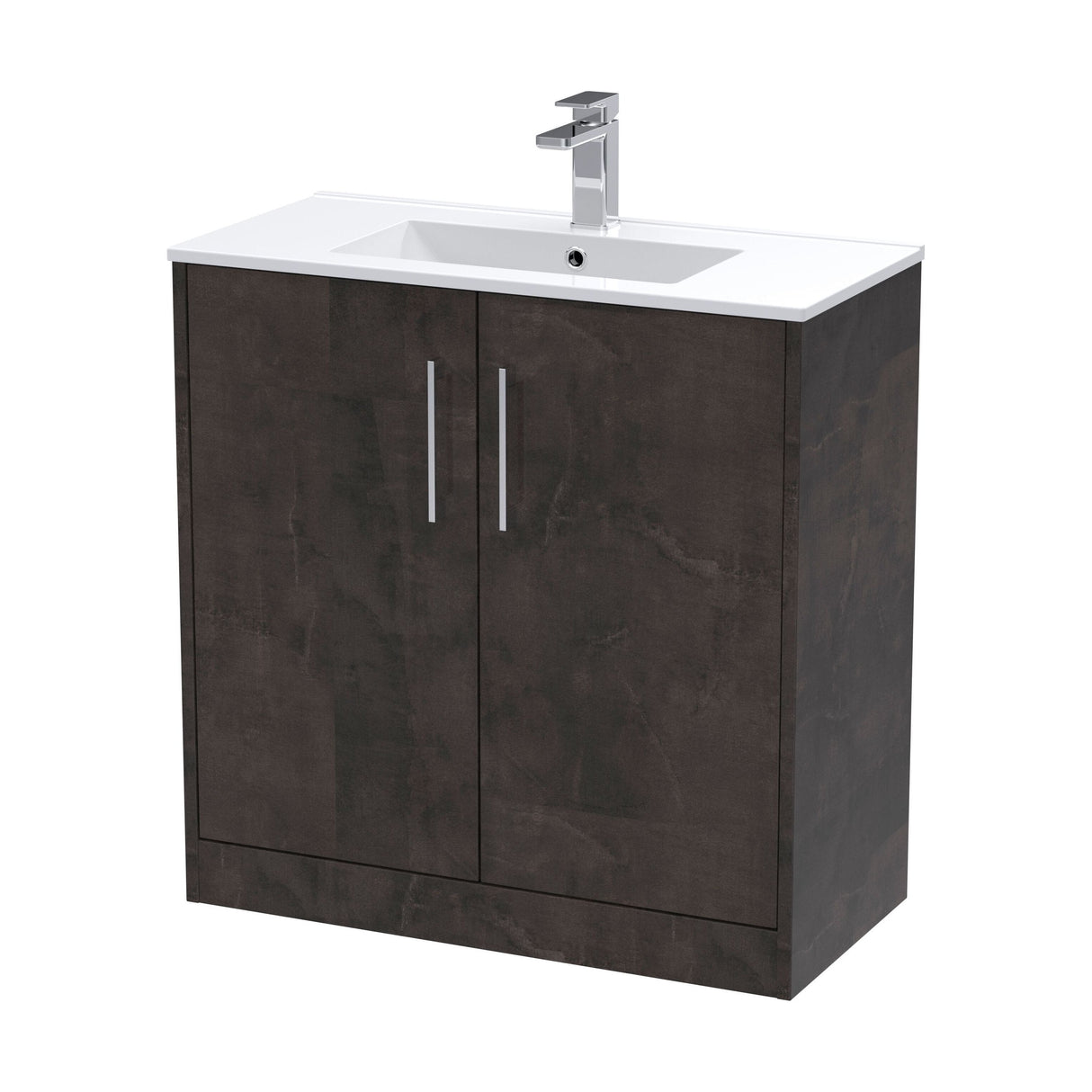 [BFPF2605B] Winshill Contemporary 2 Door Floor Standing Vanity Unit with Minimalist Basin - Choice of Size and Colour - Cutout