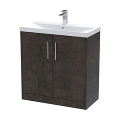 [BFPF2605D] Winshill Contemporary 2 Door Floor Standing Vanity Unit with Thin Edge Basin - Choice of Size and Colour - Cutout
