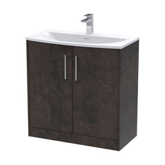 [BFPF2605G] Winshill Contemporary 2 Door Floor Standing Vanity Unit with Curved Basin - Choice of Size and Colour - Cutout