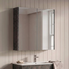[BFPF2617] Winshill Wall Hung Mirror Cabinet Unit, 600mm, Choice of Colour - Silo