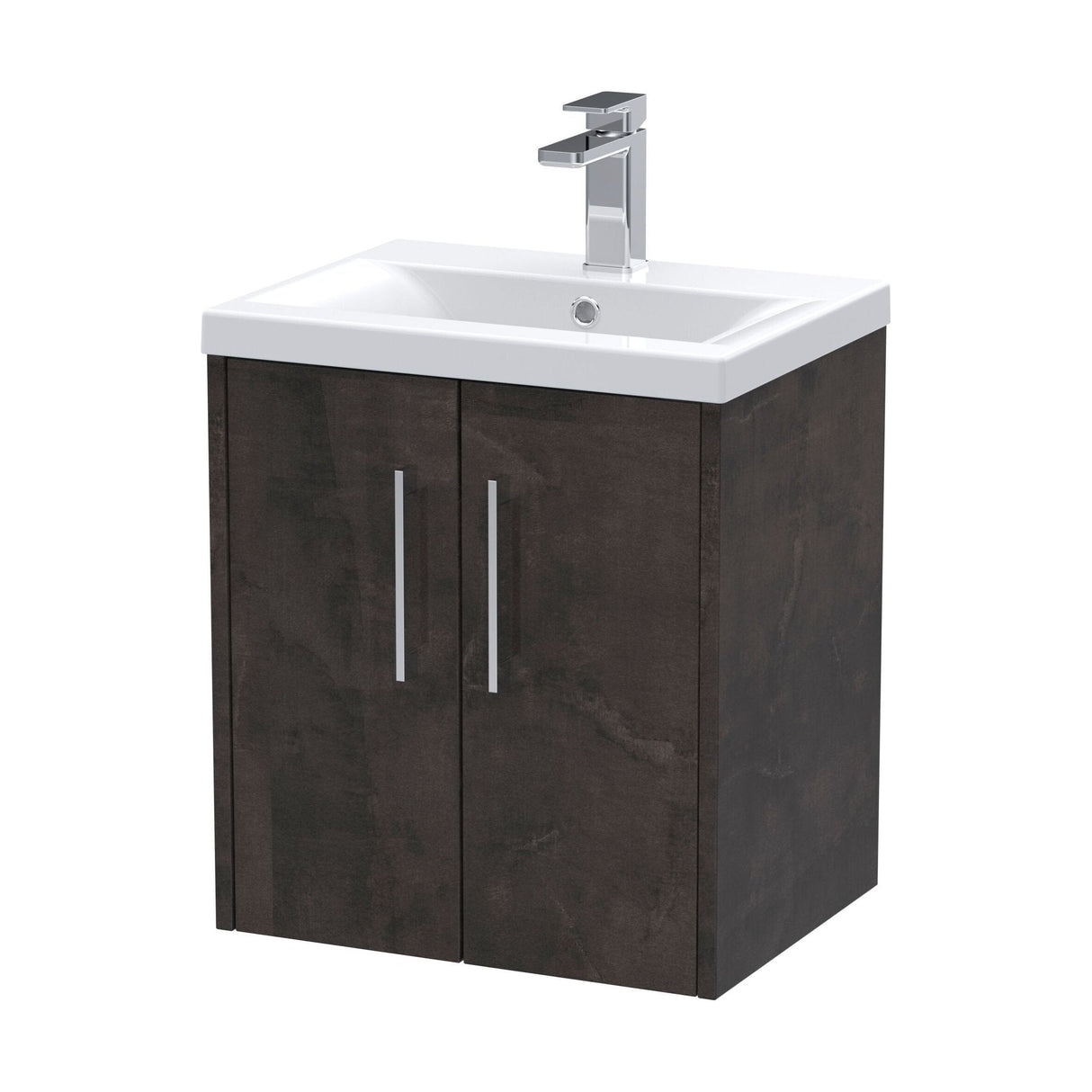 [BFPF2621A] Winshill Contemporary 2 Door Wall Hung Vanity Unit with Mid-Edge Basin - Choice of Size and Colour - Cutout