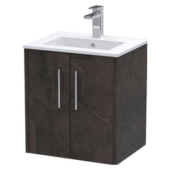 [BFPF2621B] Winshill Contemporary 2 Door Wall Hung Vanity Unit with Minimalist Basin - Choice of Size and Colour - Cutout