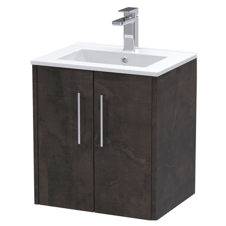 [BFPF2621B] Winshill Contemporary 2 Door Wall Hung Vanity Unit with Minimalist Basin - Choice of Size and Colour - Cutout