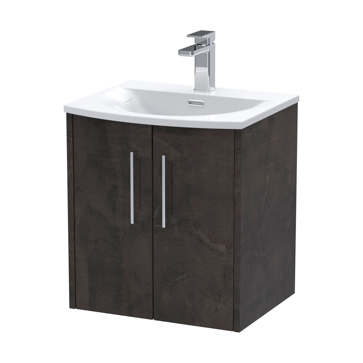 [BFPF2621G] Winshill Contemporary 2 Door Wall Hung Vanity Unit with Curved Basin - Choice of Size and Colour - Cutout