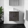[BFPF2621G] Winshill Contemporary 2 Door Wall Hung Vanity Unit with Curved Basin - Choice of Size and Colour - Silo