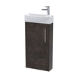 [BFPF2621L] Winshill Contemporary 1 Door Left-Hand Floor Standing Cloakroom Vanity Unit with Basin, Metallic Slate, 440mm - Cutout