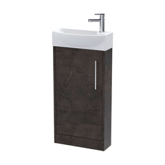[BFPF2621L] Winshill Contemporary 1 Door Floor Standing Cloakroom Vanity Unit with Basin - Choice of Orientation and Colour - Cutout
