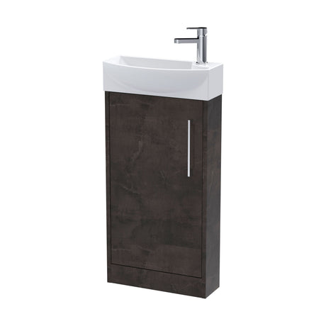 [BFPF2621L] Winshill Contemporary 1 Door Floor Standing Cloakroom Vanity Unit with Basin - Choice of Orientation and Colour - Cutout