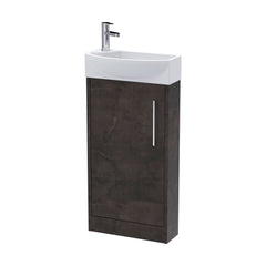 [BFPF2621R] Winshill Contemporary 1 Door Floor Standing Cloakroom Vanity Unit with Basin - Choice of Orientation and Colour - Cutout