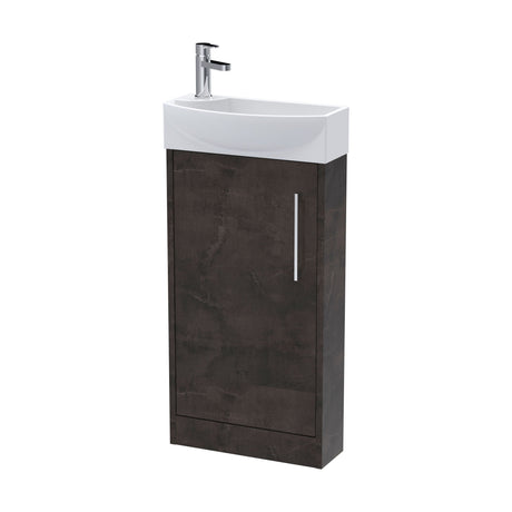 [BFPF2621R] Winshill Contemporary 1 Door Floor Standing Cloakroom Vanity Unit with Basin - Choice of Orientation and Colour - Cutout