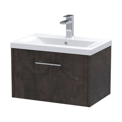 [BFPF2622A] Winshill Contemporary 1 Drawer Wall Hung Vanity Unit with Mid-Edge Basin - Choice of Size and Colour - Cutout
