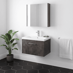 [BFPF2622A] Winshill Contemporary 1 Drawer Wall Hung Vanity Unit with Mid-Edge Basin - Choice of Size and Colour