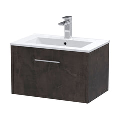 [BFPF2622B] Winshill Wall Hung 1 Drawer Vanity Unit with 1 Tap Hole Minimalist Basin, Choice of Size and Colour - Cutout