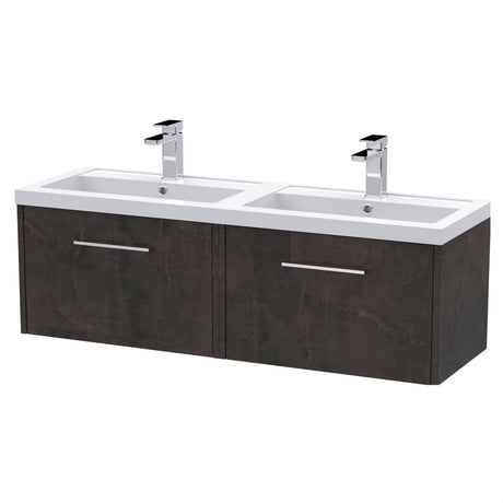 [BFPF2622C] Winshill Contemporary 2 Drawer 1200mm Wall Hung Vanity Unit with Thin Edge Basin - Choice of Colour - Cutout