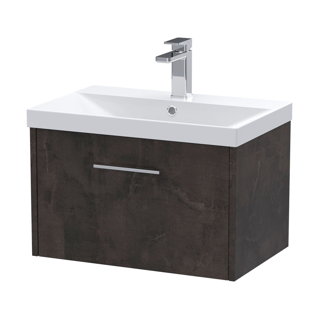 [BFPF2622D] Winshill Contemporary 1 Drawer Wall Hung Vanity Unit with Thin Edge Basin - Choice of Size and Colour - Cutout