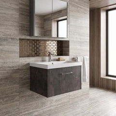 [BFPF2622D] Winshill Contemporary 1 Drawer Wall Hung Vanity Unit with Thin Edge Basin - Choice of Size and Colour