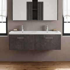 [BFPF2622F] Winshill Contemporary 2 Drawer Wall Hung Vanity Unit with Double Ceramic Basin, 1200mm, Choice of Colour - Silo