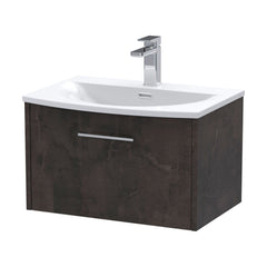 [BFPF2622G] Winshill Contemporary 1 Drawer Wall Hung Vanity Unit with Curved Basin, Choice of Size and Colour - Cutout