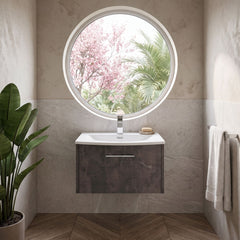 [BFPF2622G] Winshill Contemporary 1 Drawer Wall Hung Vanity Unit with Curved Basin, Choice of Size and Colour
