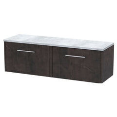 [BFPF2622LBG2] Winshill Contemporary 2 Drawer Wall Hung Vanity Unit with Bellato Grey Laminate Worktop - Choice of Colour - Cutout