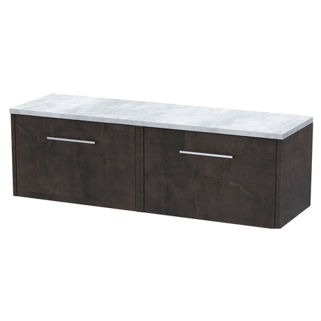 [BFPF2622LBG2] Winshill Contemporary 2 Drawer Wall Hung Vanity Unit with Bellato Grey Laminate Worktop - Choice of Colour - Cutout