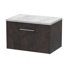 [BFPF2622LBG] Winshill Contemporary 1 Drawer Wall Hung Vanity Unit with Bellato Grey Laminate Worktop - Choice of Size and Colour - Cutout
