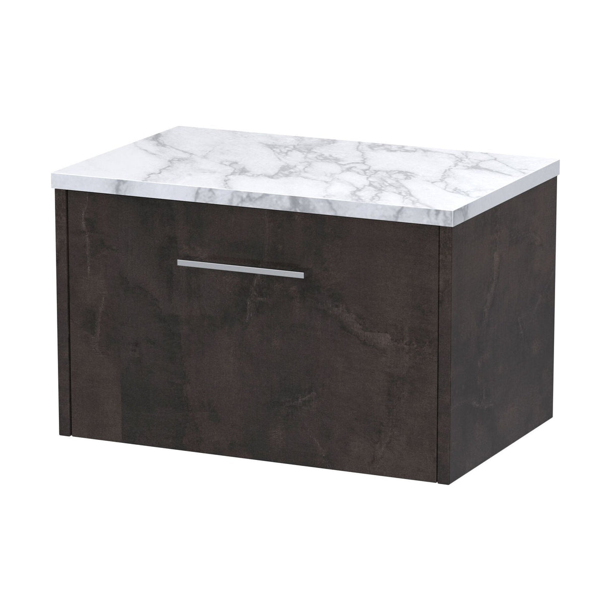 [BFPF2622LCM2] Winshill Contemporary 2 Drawer Wall Hung Vanity Unit with Carrera Marble Laminate Worktop - Choice of Colour - Cutout