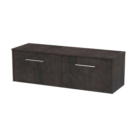 [BFPF2622W2] Winshill Contemporary 2 Drawer 1200mm Wall Hung Vanity Unit with Worktop - Choice of Colour - Cutout