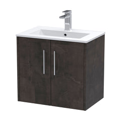 [BFPF2623B] Winshill Contemporary 2 Door Wall Hung Vanity Unit with Minimalist Basin - Choice of Size and Colour - Cutout