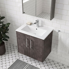 [BFPF2623B] Winshill Contemporary 2 Door Wall Hung Vanity Unit with Minimalist Basin - Choice of Size and Colour