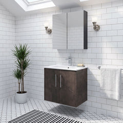 [BFPF2623B] Winshill Contemporary 2 Door Wall Hung Vanity Unit with Minimalist Basin - Choice of Size and Colour
