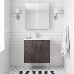[BFPF2623B] Winshill Contemporary 2 Door Wall Hung Vanity Unit with Minimalist Basin - Choice of Size and Colour - Silo