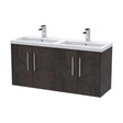 [BFPF2623C] Winshill Contemporary 4 Door Wall Hung Vanity Unit with Double Basin, Metallic Slate, 1200mm - Cutout