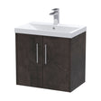 [BFPF2623D] Winshill Contemporary 2 Door Wall Hung Vanity Unit with Thin Edge Basin, Metallic Slate, 600mm - Cutout