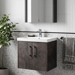 [BFPF2623D] Winshill Contemporary 2 Door Wall Hung Vanity Unit with Thin Edge Basin - Choice of Size and Colour